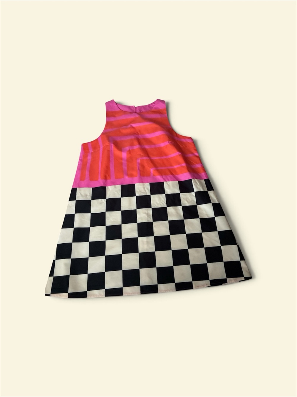 SHEIN Pink & Black Checkerboard Midi Dress